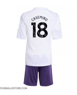 Günstige Manchester United Casemiro #18 Auswärts Trikotsatzt Kinder 2025-26 Kurzarm (+ Kurze Hosen)